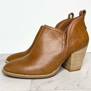 Jeffrey Campbell Rosalee Brown Leather Heeled Bootie 8.5